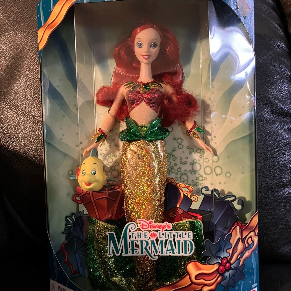 Disney Ariel Doll with Sparkly Red Hair and Gold Outfit